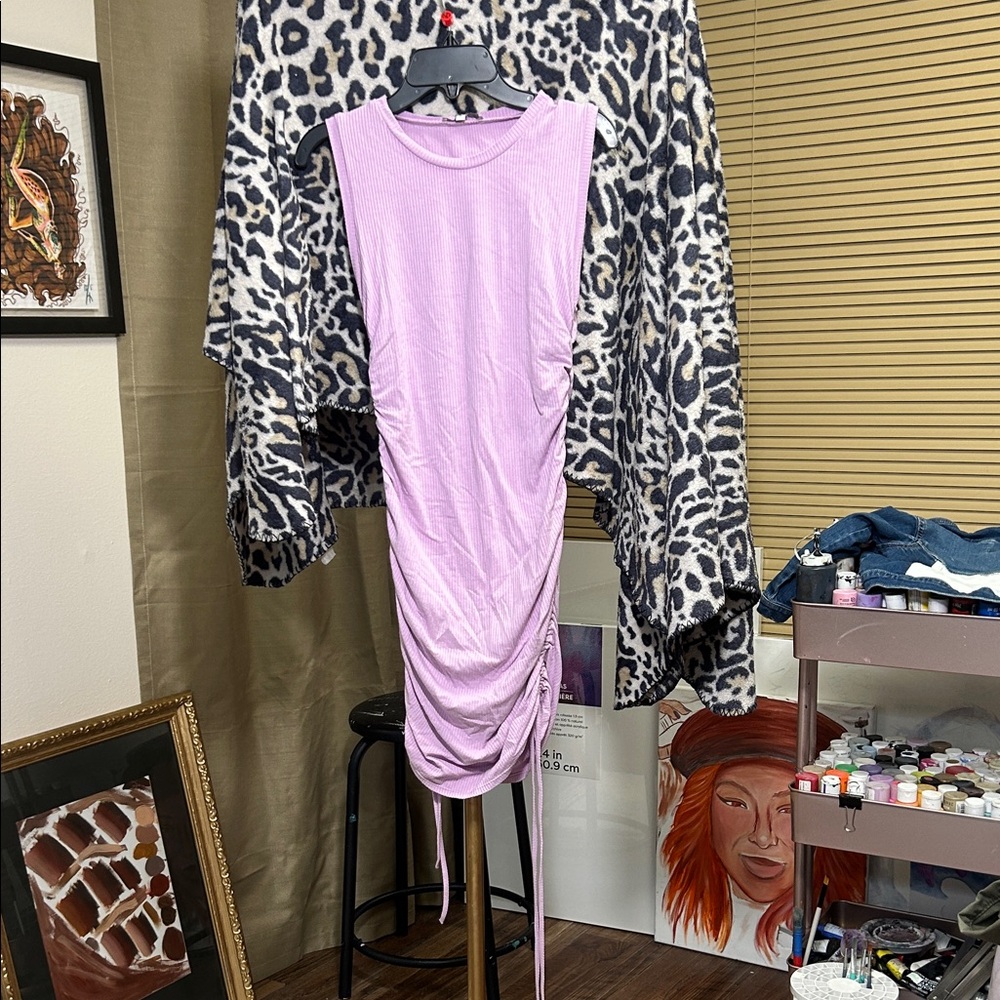 Love Tree Lilac Ruched Mini Dress